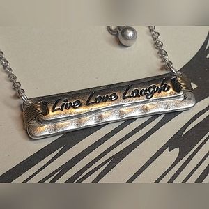 Live Laugh Love Silvertone Necklace